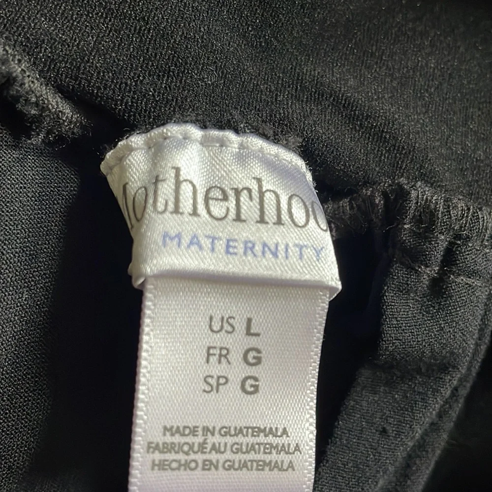 2 Pairs of Maternity Black Pants Size Large, Solid Black and Pinstriped - Picture 5 of 6